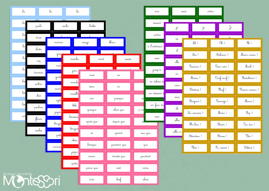 Les étiquettes Montessori